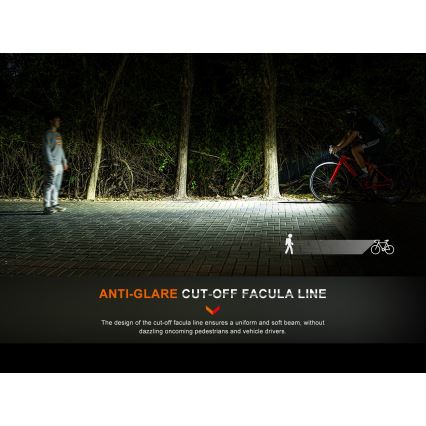 Fenix BC15R - Genopladelig LED cykellygte dæmpbar LED/USB IP66 400 skinnende 31,5 timer 2600 mAh