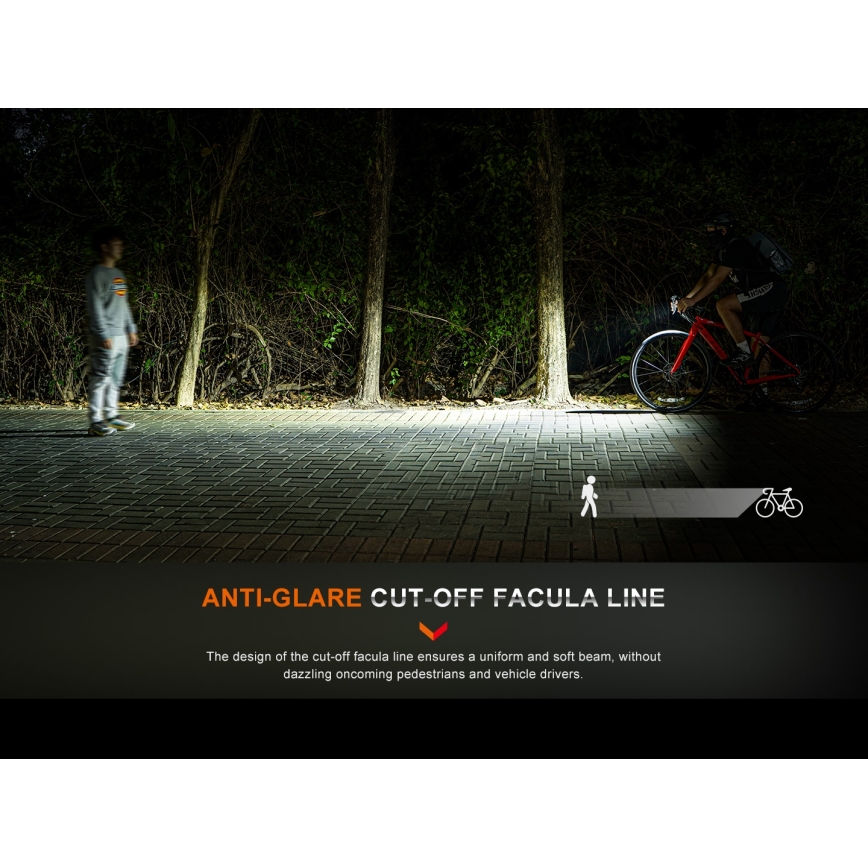 Fenix BC15R - Genopladelig LED cykellygte dæmpbar LED/USB IP66 400 skinnende 31,5 timer 2600 mAh
