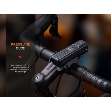 Fenix BC15R - Genopladelig LED cykellygte dæmpbar LED/USB IP66 400 skinnende 31,5 timer 2600 mAh
