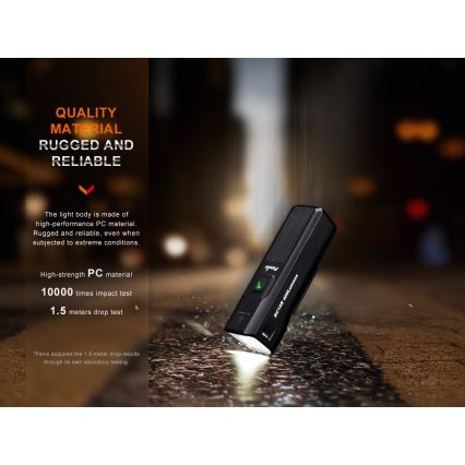 Fenix BC15R - Genopladelig LED cykellygte dæmpbar LED/USB IP66 400 skinnende 31,5 timer 2600 mAh