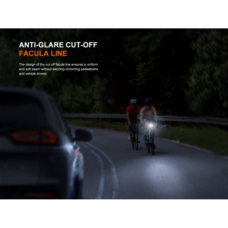 Fenix BC22R - Dæmpbar LED-genopladelig cykellygte, LED/USB, 3400 mAh, IP66, 1400 lm, 41 h, sort