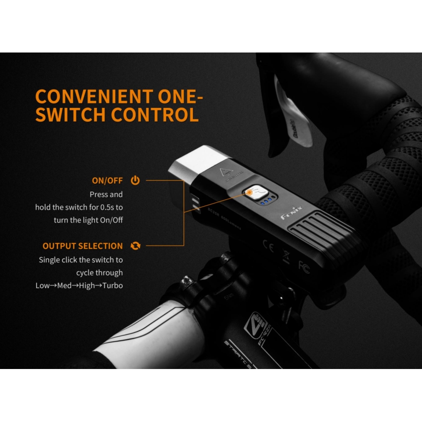 Fenix BC25R - LED cykellygte genopladelig LED/USB IP66 600 lm 36 timer