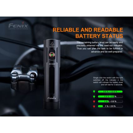 Fenix BC26R - LED cykellygte genopladelig LED/USB IP68 1600 lm 65 timer