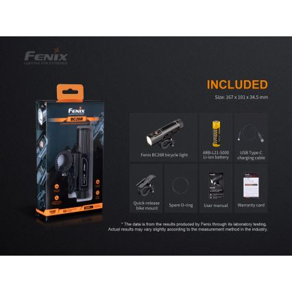 Fenix BC26R - LED cykellygte genopladelig LED/USB IP68 1600 lm 65 timer