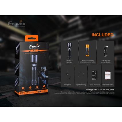 Fenix C7 - LED dæmpbar genopladelig lommelygte LED/1x21700 IP68 3000 lm 68 h