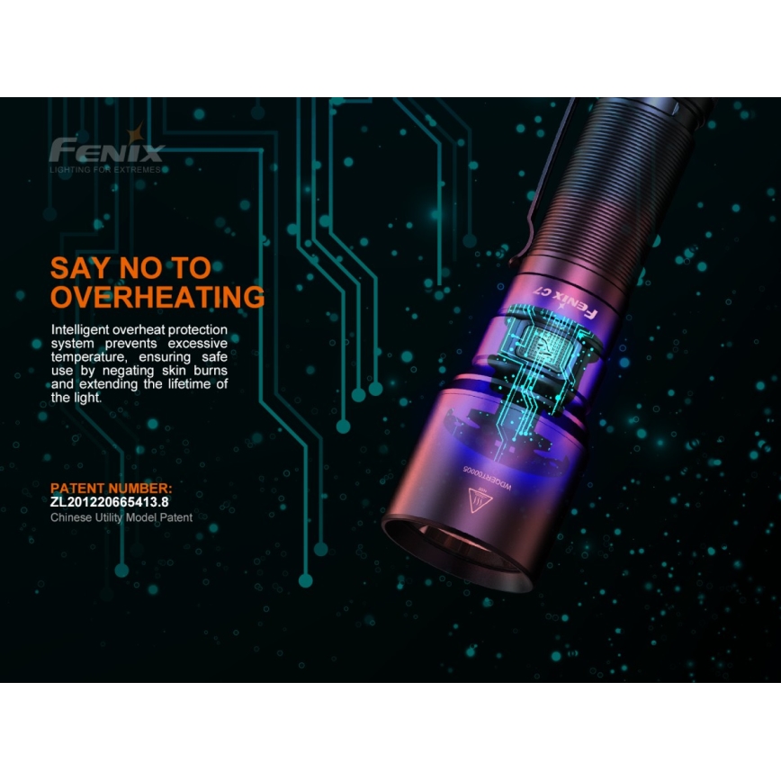 Fenix C7 - LED lommelygte genopladelig og dæmpbar 1xLED/1x21700 IP68 3000 lm 68 timer