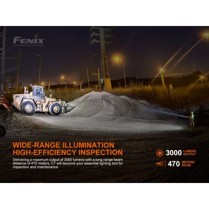 Fenix C7 - LED lommelygte genopladelig og dæmpbar 1xLED/1x21700 IP68 3000 lm 68 timer