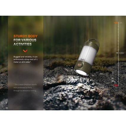 Fenix CL26RPROCAM - Bærbar LED lampe dæmpbar og genopladelig LED/USB IP66 650 lm 408 timer 5000 mAh grå