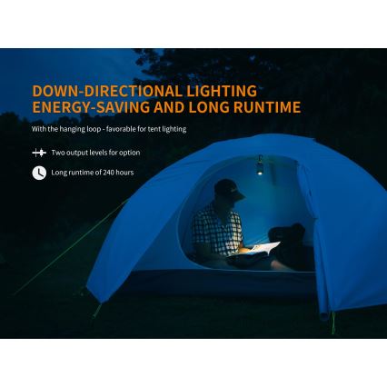 Fenix CL26RRED - Bærbar LED lampe dæmpbar og genopladelig LED/USB/2xCR123A IP66 400 skinnende 400 timer 2600 mAh orange