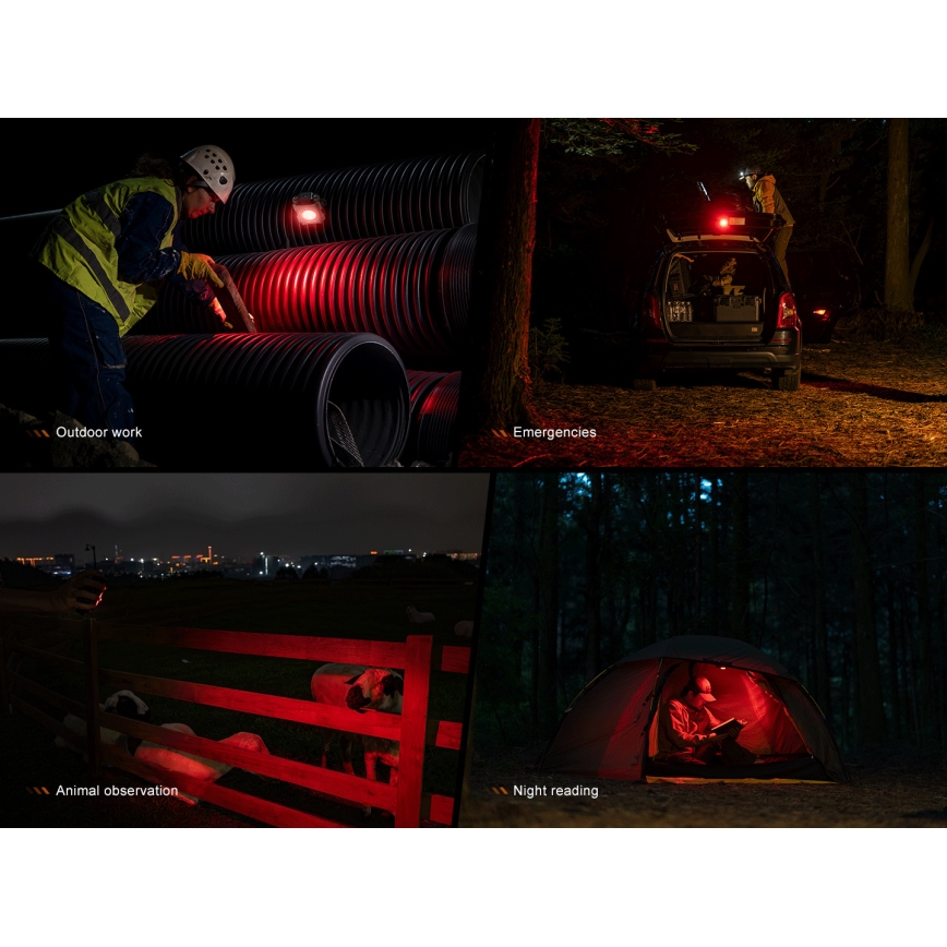 Fenix CL27RGRE - Genopladelig LED lampe dæmpbar LED/USB IP66 1600 lm 285 h