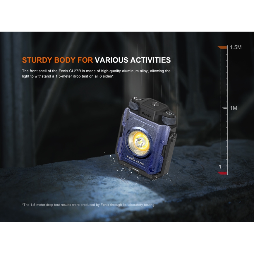 Fenix CL27RGRE - Genopladelig LED lampe dæmpbar LED/USB IP66 1600 lm 285 h