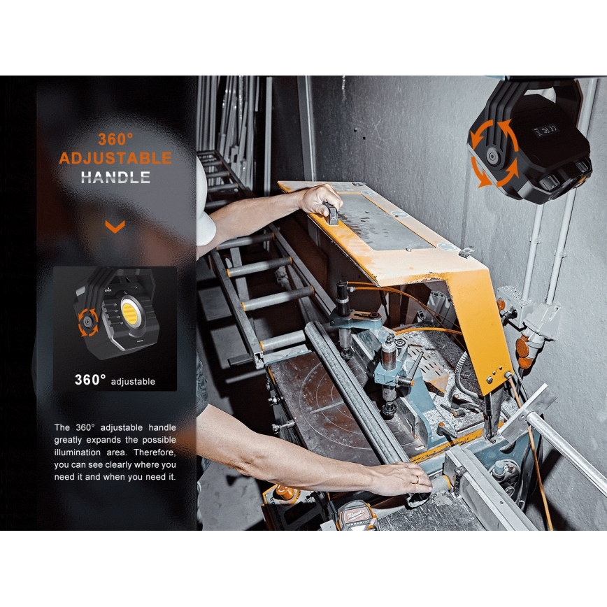 Fenix CL28R - LED projektør m. powerbank dæmpbar og genopladelig LED/USB IP66 2000 skinnende 360 timer 10000 mAh