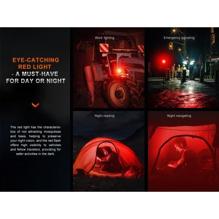 Fenix CL28R - LED projektør m. powerbank dæmpbar og genopladelig LED/USB IP66 2000 skinnende 360 timer 10000 mAh