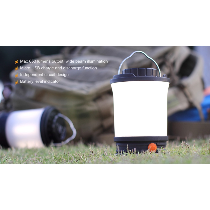 Fenix CL30R - Bærbar LED lampe genopladelig LED/USB/6xCR123A IPX7 650 lm 300 timer 2600 mAh