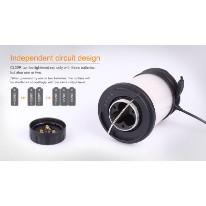Fenix CL30R - Bærbar LED lampe genopladelig LED/USB/6xCR123A IPX7 650 lm 300 timer 2600 mAh