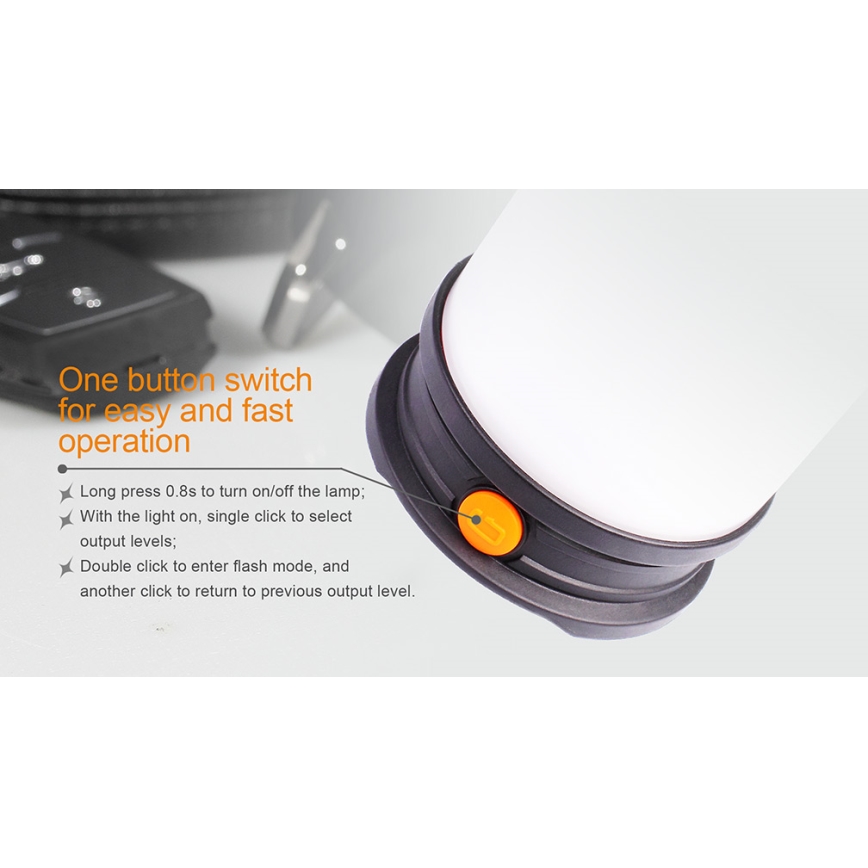 Fenix CL30R - Bærbar LED lampe genopladelig LED/USB/6xCR123A IPX7 650 lm 300 timer 2600 mAh