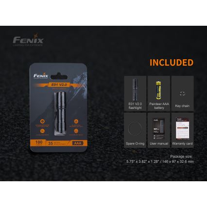 Fenix E01V20BLC - LED lommelygte LED/1xAAA IP68 100 lm 25 timer