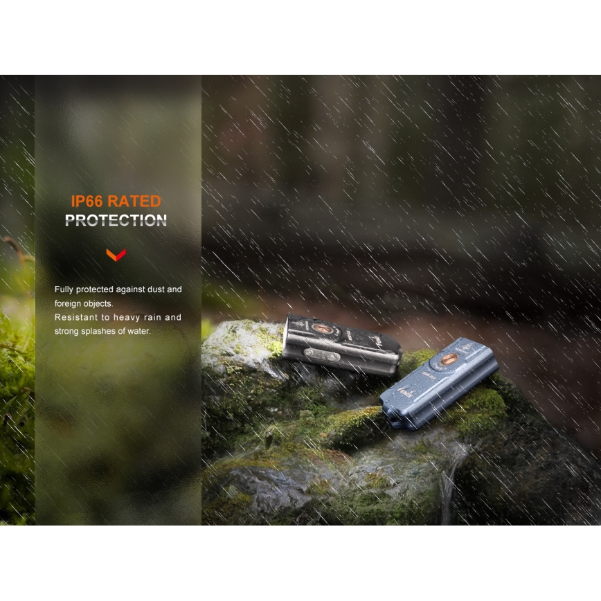 Fenix E03RV20GREY - Genopladelig LED lommelygte LED/USB IP66 500 skinnende 30 timer 400 mAh