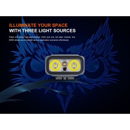 Fenix E06RGRY - LED lommelygte dæmpbar og genopladelig UV LED/USB IP66 700 skinnende 60 timer 750 mAh grå