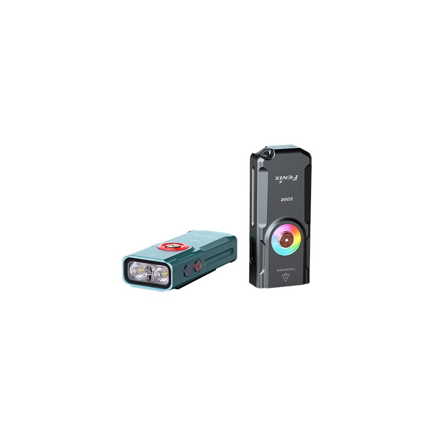 Fenix E06RGRY - LED lommelygte dæmpbar og genopladelig UV LED/USB IP66 700 skinnende 60 timer 750 mAh grå