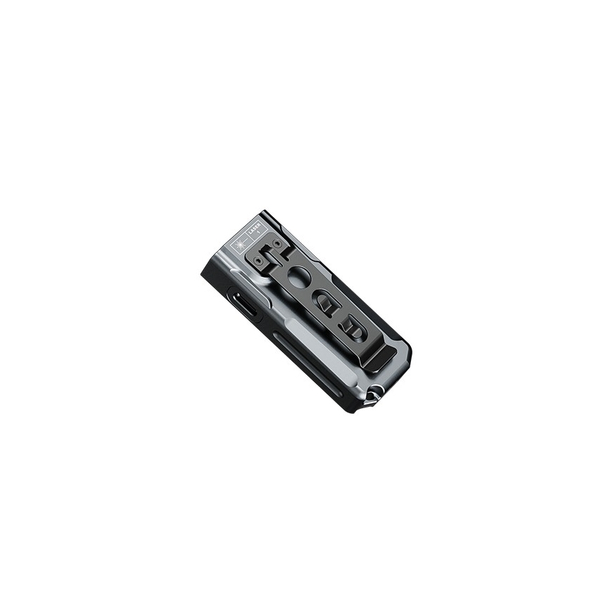 Fenix E06RGRY - LED lommelygte dæmpbar og genopladelig UV LED/USB IP66 700 skinnende 60 timer 750 mAh grå