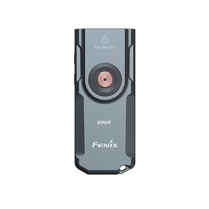 Fenix E06RGRY - LED lommelygte dæmpbar og genopladelig UV LED/USB IP66 700 skinnende 60 timer 750 mAh grå