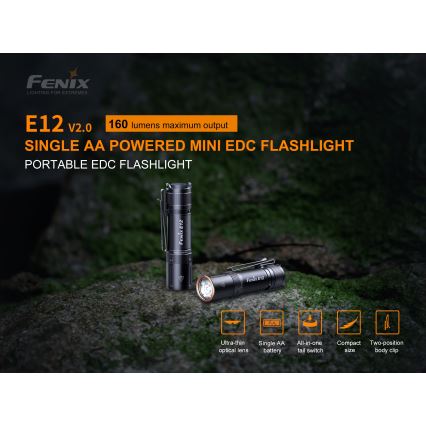 Fenix E12V20 - LED lommelygte LED/1xAA IP68 160 lm 70 timer