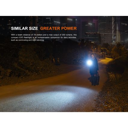 Fenix E12V30 - LED dæmpbar genopladelig lommelygte LED/1xAA 2000 mAh IP68 200 lm 100 h sort