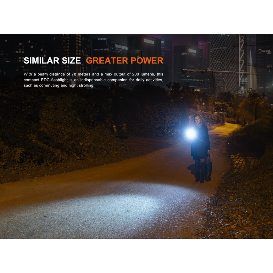 Fenix E12V30 - LED dæmpbar genopladelig lommelygte LED/1xAA 2000 mAh IP68 200 lm 100 h sort