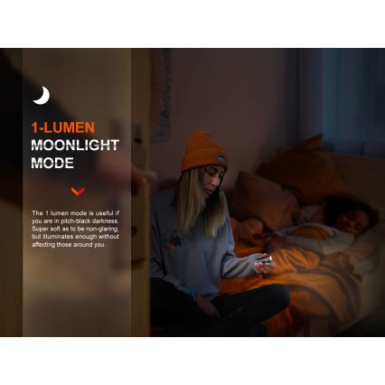 Fenix E18RV20800 - Dæmpbar genopladelig LED-lommelygte LED/USB/1xCR123A 800 mAh IP68 1200 lm 200 h sort