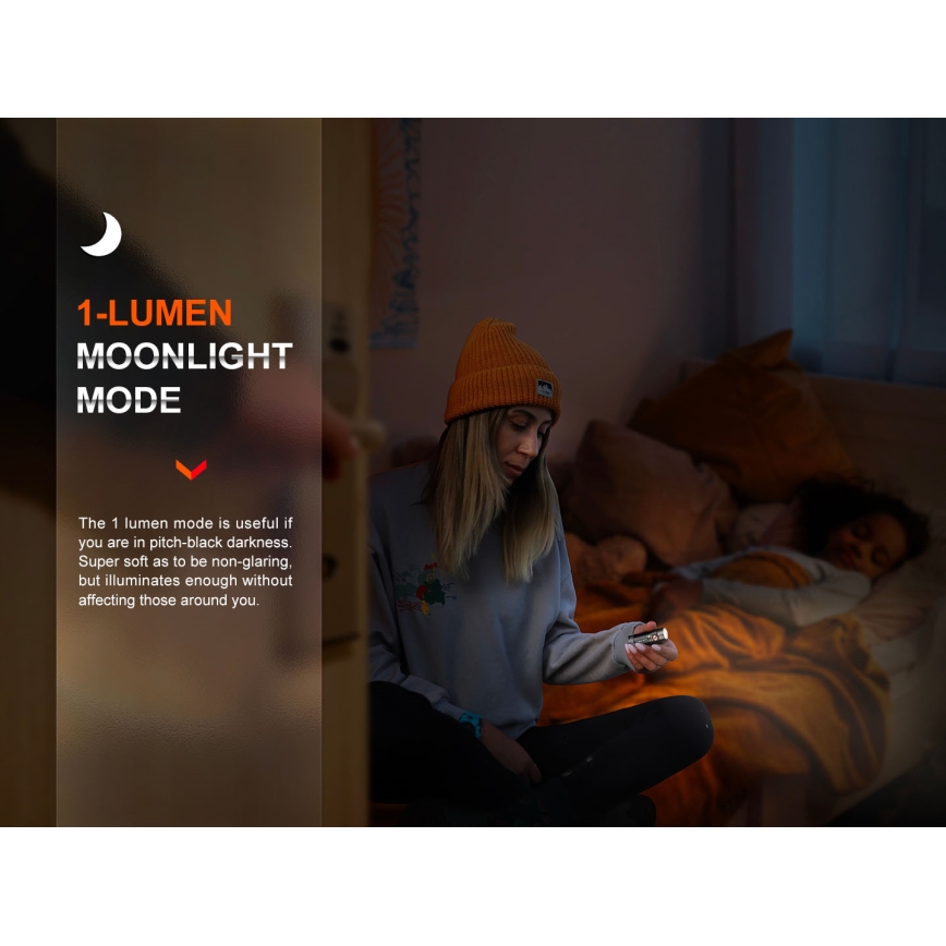 Fenix E18RV20800 - Dæmpbar genopladelig LED-lommelygte LED/USB/1xCR123A 800 mAh IP68 1200 lm 200 h sort
