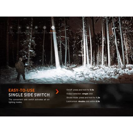 Fenix E35RSETAODS - Genopladelig LED lommelygte dæmpbar LED/USB IP68 3100 lm 69 timer 5000 mAh + diffuser 26,5 mm