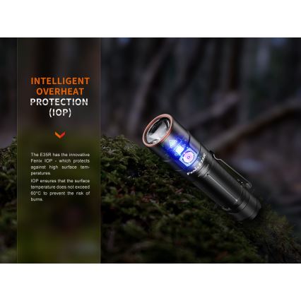 Fenix E35RSETAODS - Genopladelig LED lommelygte dæmpbar LED/USB IP68 3100 lm 69 timer 5000 mAh + diffuser 26,5 mm