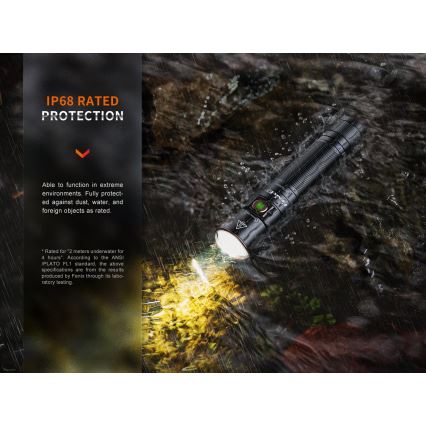Fenix E35RSETAODS - Genopladelig LED lommelygte dæmpbar LED/USB IP68 3100 lm 69 timer 5000 mAh + diffuser 26,5 mm
