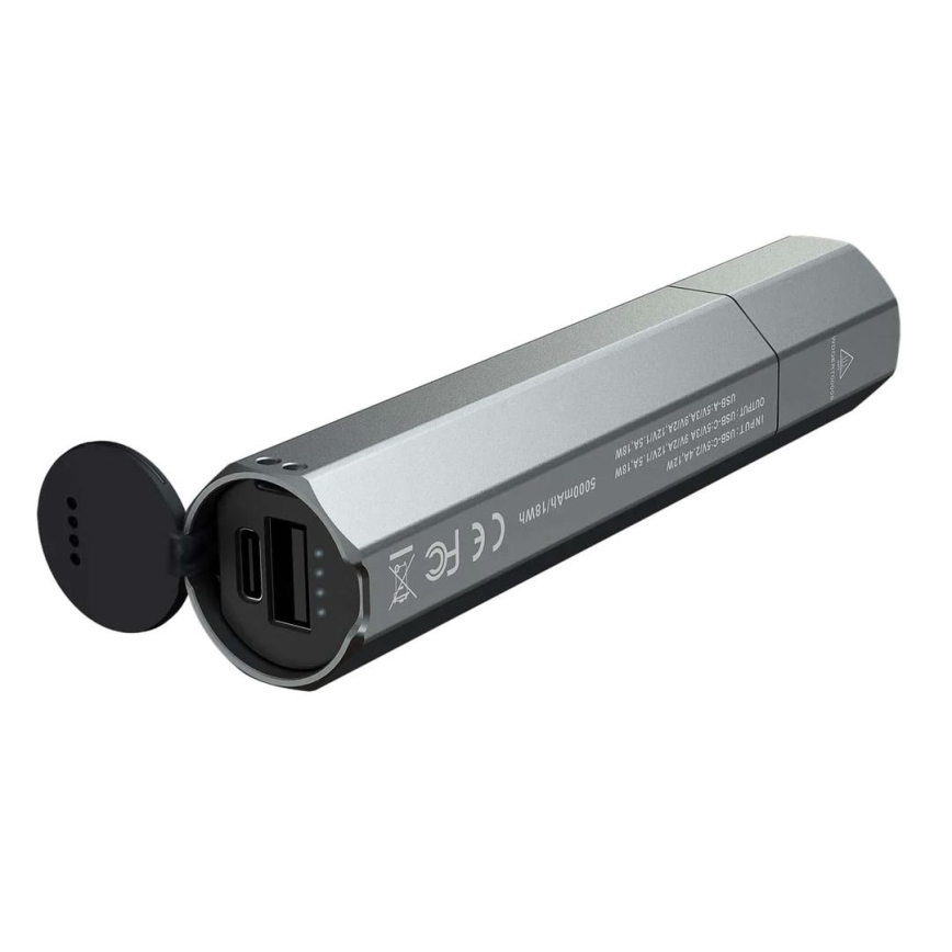 Fenix ECPBLCK - Genopladelig LED lommelygte med powerbank USB IP68 1600 skinnende 504 timer 5000 mAh sort