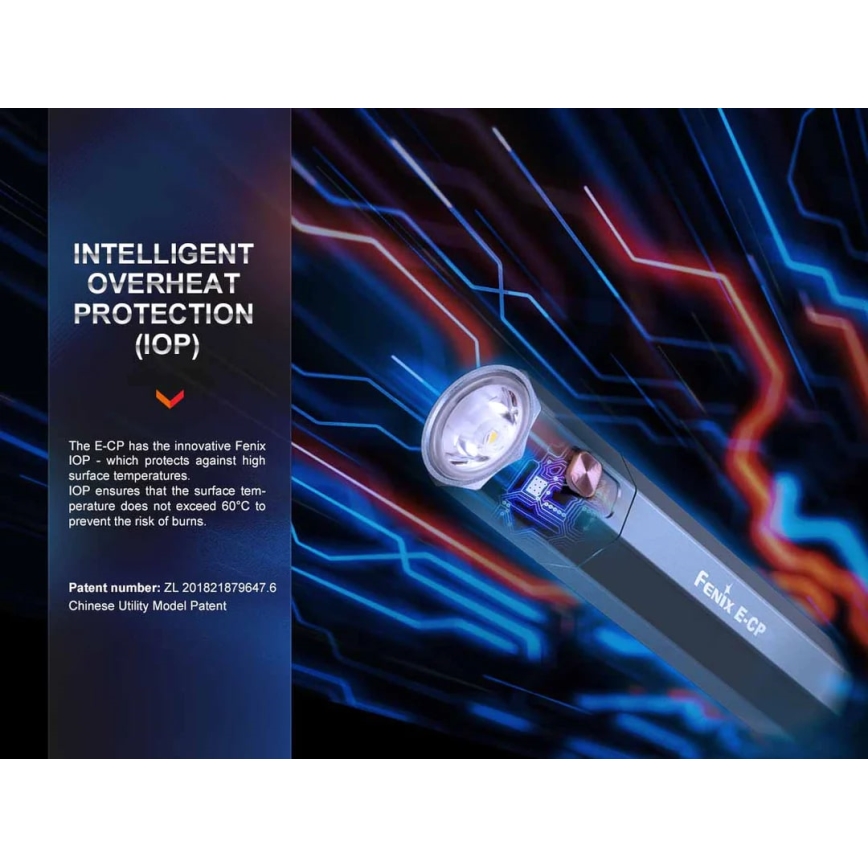 Fenix ECPBLUE - Genopladelig LED lommelygte med powerbank USB IP68 1600 skinnende 504 timer 5000 mAh blå