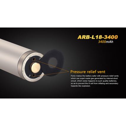 Fenix FE18650LI34 - 1 stk. Genopladeligt 18650-batteri, 3,6 V, 3400 mAh