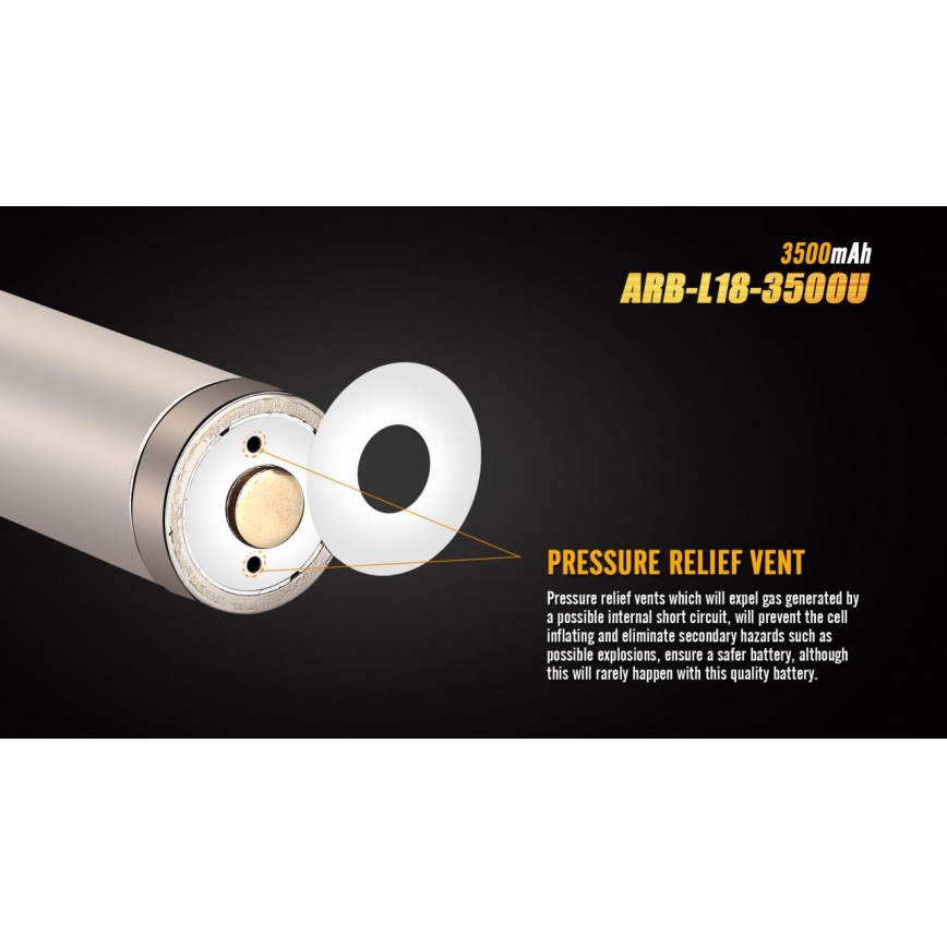Fenix FE18650LI35USB - Genopladeligt batteri 1 stk. USB/3,6V 3500 mAh