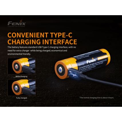 Fenix FE21700USB - 1 stk Genopladeligt USB-batteri 3,6V 5000 mAh