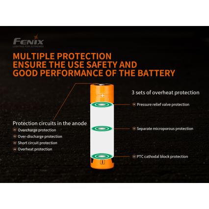 Fenix FE21700V20 - 1 stk. Genopladeligt batteri 21700/3,6V 5000 mAh