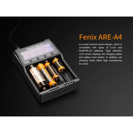 Fenix FENAREA4 - Batterioplader 4xLi-ion/AAA/AA/C 5V