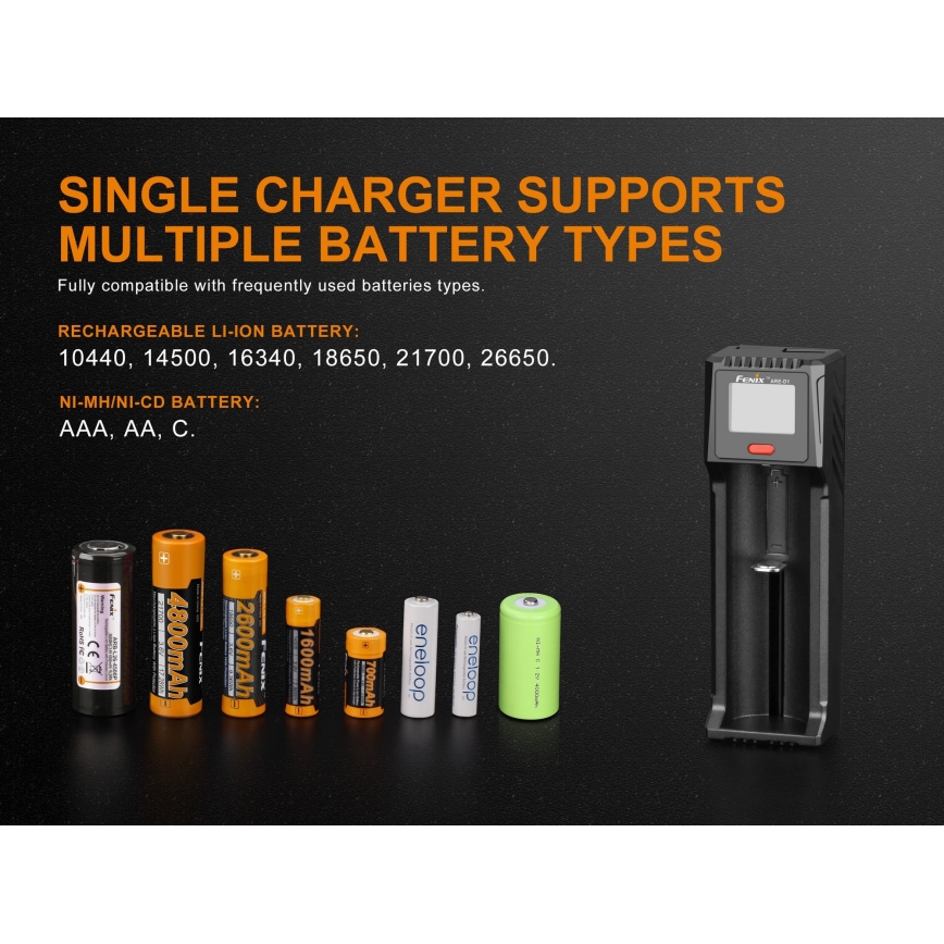 Fenix FENARED1 - Batterioplader 1xLi-ion/AAA/AA/C 5V