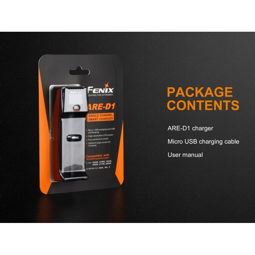 Fenix FENARED1 - Batterioplader 1xLi-ion/AAA/AA/C 5V