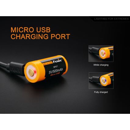 Fenix FERCR123ALIIONUP - 1 stk. genopladeligt batteri USB/3,6V 700 mAh