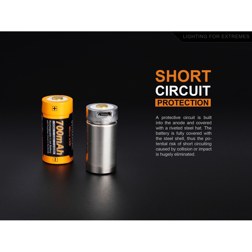 Fenix FERCR123ALIIONUP - 1 stk. genopladeligt batteri USB/3,6V 700 mAh