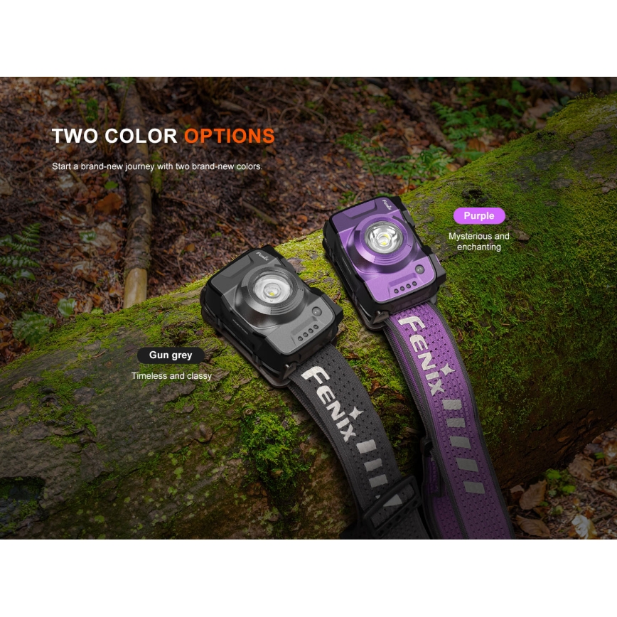 Fenix HL12RV20BLC - LED-dæmpbar genopladelig pandelampe LED/USB 950 mAh IP66 500 lm 112 h sort