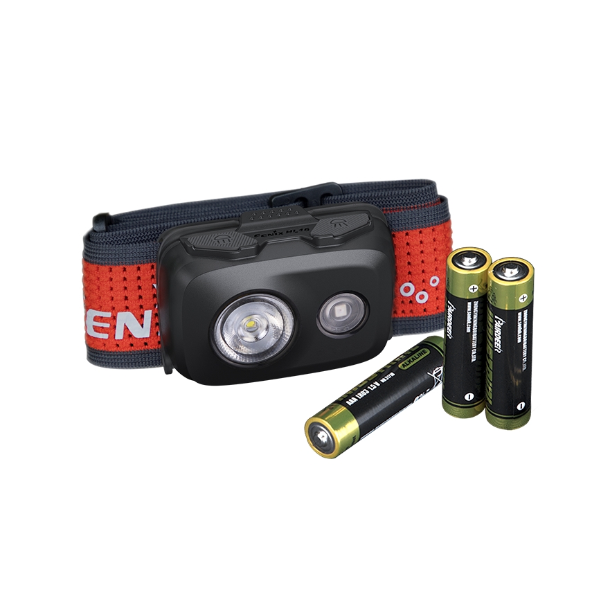 Fenix HL16V2BLK - LED pandelampe LED/3xAAA IP66 450 lm 200 timer sort/orange