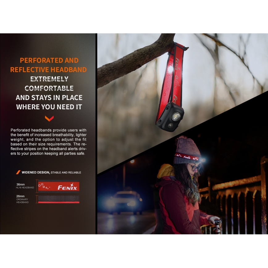 Fenix HL16V2PIN - LED pandelampe LED/3xAAA IP66 450 lm 200 timer lyserød