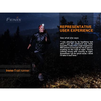 Fenix HL18RTRAIL - LED pandelampe genopladelig LED/3xAAA IP66 500 lm 300 timer