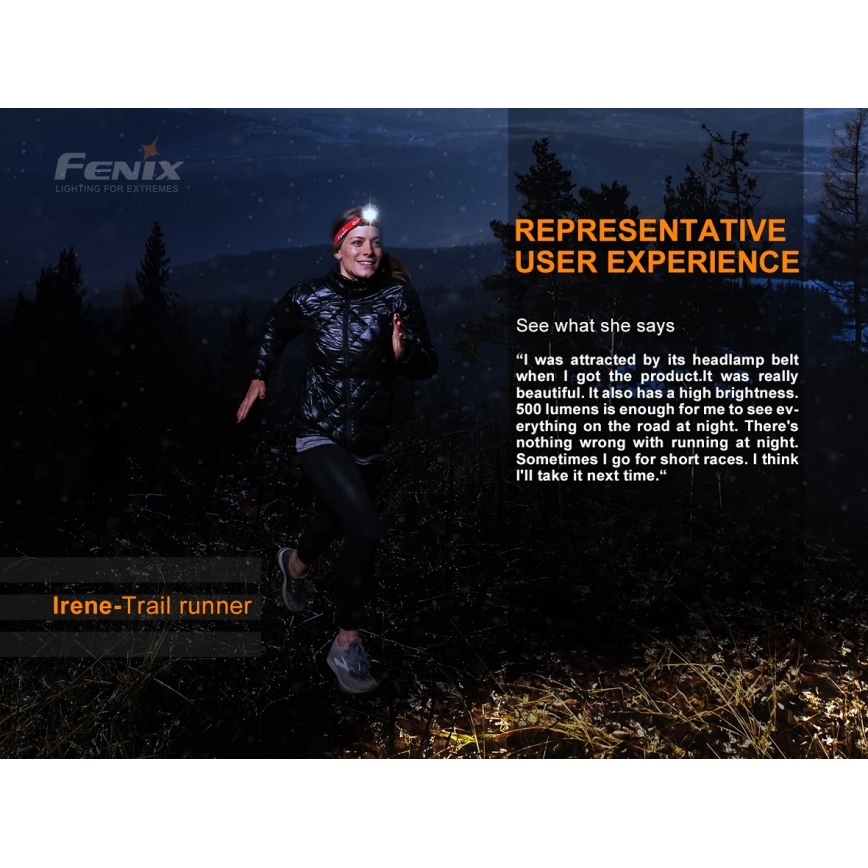 Fenix HL18RTRAIL - LED pandelampe genopladelig LED/3xAAA IP66 500 lm 300 timer